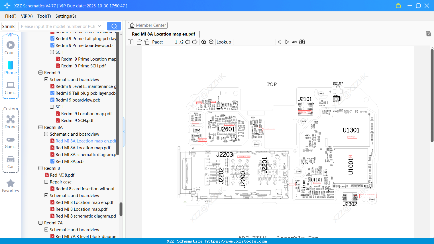 Xiaomi Redmi 8A Location Map En